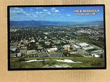 Postcard Missoula MT University of Montana Aerial View Campus Stadium Vintage PC picture