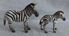 SCHLEICH 1998 ADULT ZEBRA & BABY FOAL D-73527 TOY SAFARI ANIMAL FIGURES RETIRED picture