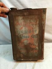 Vintage Atlantic Oil 5 Gallon Oil Garage Service Can Early 1920s Rusty Gold  picture