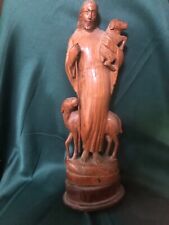 Vintage Carved Wooden Figure of Jesus, The  Good Shepard picture