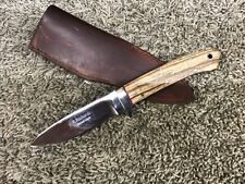 Custom Drop Point Zebra Wood Handle 5160 Steel Knife By Ray Richards USA picture