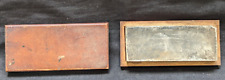 VTG ANTIQUE SHARPENING WHETSTONE WOOD COFFIN BOX SHARPEN KNIVES CHISELS AXES picture