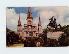Postcard St. Louis Cathedral And General Jackson Memorial New Orleans LA USA picture
