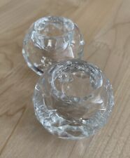 Pair of Small Round Crystal Candle Stick Holders Elegant Crystal Orbs picture