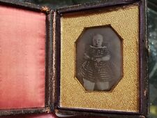 Beautiful 1/6th plate daguerreotype early image of child resealed picture