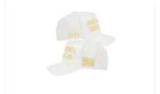 New Official Trump MAGA Hat White & Gold 45-47 Campaign Made in USA Authentic picture