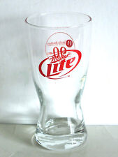 Vintage MILLER LITE Beer Clear Advertising GLASS Red Logo 5 3/4