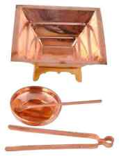 Pure Copper Hawan Kund Set Agnihotra Kit with Chimtha ,Achmani & Plate picture