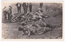 Bodies Before Being Cremated Mexican Revolution Border c.1913 Robert Runyon RPPC picture