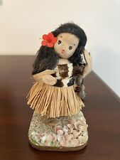 Vtg Hawaiian Hula Doll Handmade Signed Liberty House Natural 4 3/4” Lei VHTF picture