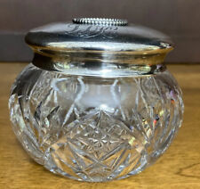 Antique Webster Company Crystal Hair Receiver Bowl with Sterling Lid picture