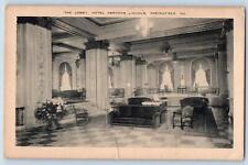 Springfield Illinois IL Postcard Lobby Hotel Abraham Lincoln c1920's Antique picture