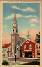 1930'S. FREDERICK, MD. HOSE COMPANY AND TRINITY CHURCH. POSTCARD HH3 picture