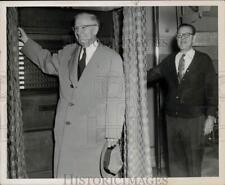 1950 Press Photo Harvey Taylor and J.H. Timothy at Voting Booth - pna24762 picture