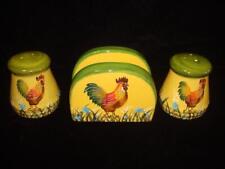 Jay Imports Terracotta Country Chicken Napkin Holder Large Salt & Pepper Set  picture