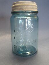 Vintage #9 Ball Perfect Mason Jar Aqua Blue w Zinc Cap & Insert VGUC picture