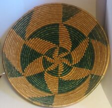 Vtg Large Handmade Southwestern Style Coil Basket/Bowl w Pinwheel Design picture