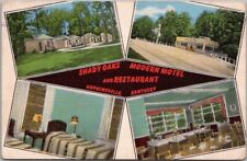 Hopkinsville, Kentucky Postcard SHADY OAKS MODERN MOTEL & RESTAURANT Linen 1950 picture