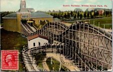 Willow Grove Park PA Roller Coaster Scenic Railway Amusement 1911 postcard IQ16 picture