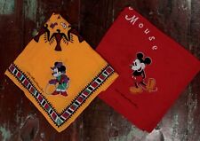 Two VINTAGE '80s FRONTIER Disney Mickey Minnie Mouse Bandana Neckerchiefs Box 29 picture