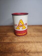Vintage 1940s ALEMITE Wheel Bearing Lubricant 1lb Metal Grease Oil Can full picture