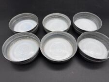LOT of 6 Vintage BALL Zinc Screw On Canning Jar Lids w/ White Milk Glass Inserts picture