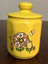 RARE Pattern Vintage Kromex Octagon Flower Power Retro 70’s Canister Metal W/Lid picture