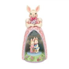 Jim Shore Splendid Spring - Bunny with Lighted Rotating Scene 6008302 NEW IN BOX picture