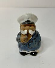 Vintage Boat Sea Captain Figurine Painted Clay Stoneware 2.5” Taiwan Nautical picture