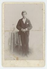 Antique Circa 1880s Cabinet Card Handsome Young Catholic Boy First Communion picture