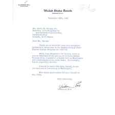 Claiborne Pell Signed Letter on United States Senate Stationery Sep 1967 TK1-P6 picture