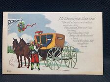 Vintage Christmas Postcard - Horse And Carriage picture