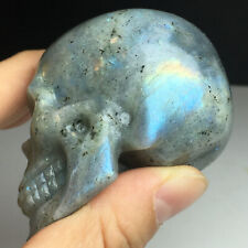 194g Natural Crystal Specimen.Labradorite . Hand-carved. Exquisite Skull.Healing picture