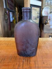 Unique Vintage Amber Glass Liquor Bottle  picture