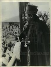 1935 Press Photo Coptic church Archbishop addressing crowds in Addis Ababa picture