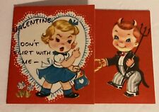 VTG 1940s Valentine Card Valentine Don’t Flirt With Me You Little Devil picture