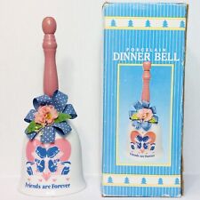 Vintage 1990’s Friends are Forever Decorative Ceramic Bell Wood Handle 7” Tall picture