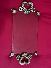 BRIGHTON MARIE ANTOINETTE SILVER HEART GLASS  VANITY TRAY picture
