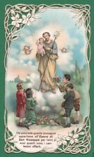 ST JOSEPH w/ CHILD JESUS & CHILDREN  Antique 1909 w/ GOLD IN LACE HOLY CARD picture