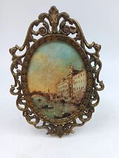 Vtg Victorian Style Italian Metal Ornate Hanging  Picture Frames Italy 5