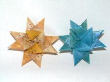 2 Vintage 1950s Waxed Paper MORAVIAN STAR CHRISTMAS TREE Ornaments, #1 picture