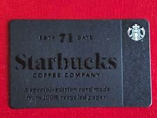 Starbucks Card 2016 Black Recycled Paper Limited Edition New Unused MINT picture