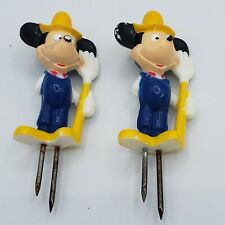 Vintage Disney Mickey Mouse Farmer Corn on the Cob Holders Set of 2 Hoan Ltd. picture