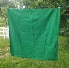Green Tablecloth 53x43 2 Hemmed Sides Vintage picture