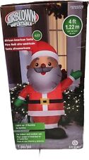 Inflatable Aftican American Santa Christmas 4 Foot Airblown Gemmy LED Lawn Porch picture