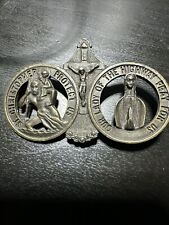 ANTIQUE St Saint Christopher Guardian Angel Car Medal Auto Visor Clip picture