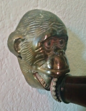 Vintage Bottle Opener Brass Monkey Head Wall Mount 3.5