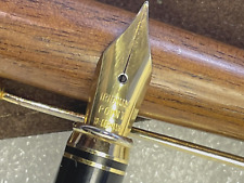 Vintage Wood Fountain Pen W. German Iridium Point F GP nib 2 cartridges Pouch picture