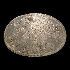 Vintage Western Montana Silversmiths Belt Buckle Sterling Silver Plated Cowgirl  picture