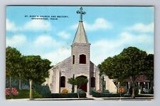 Brownwood TX-Texas, St Mary's Church & Rectory, Antique Vintage Postcard picture